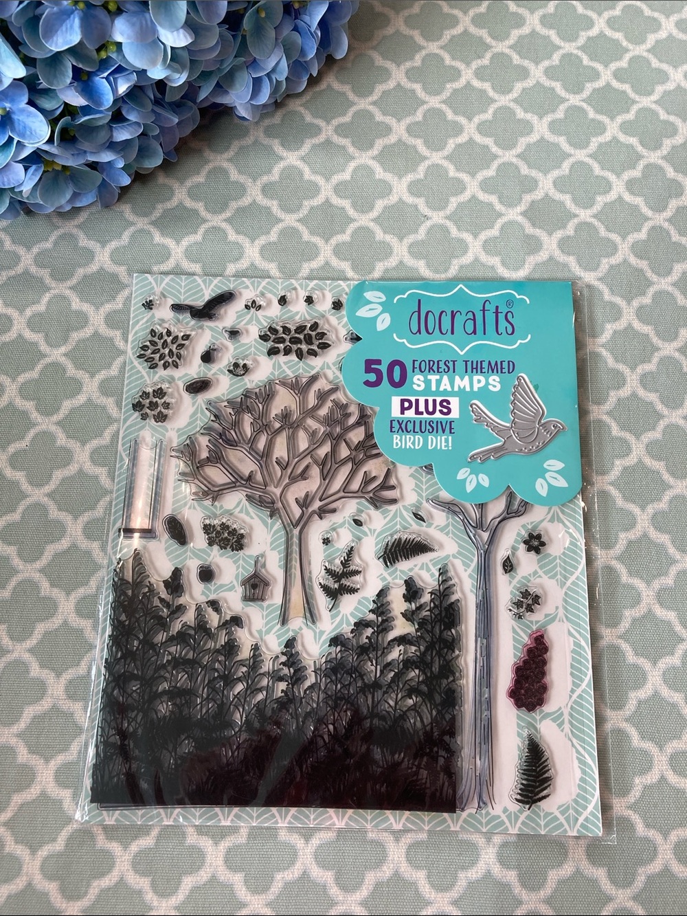 Docrafts 50 Forest Themed Stamps and Bird Die